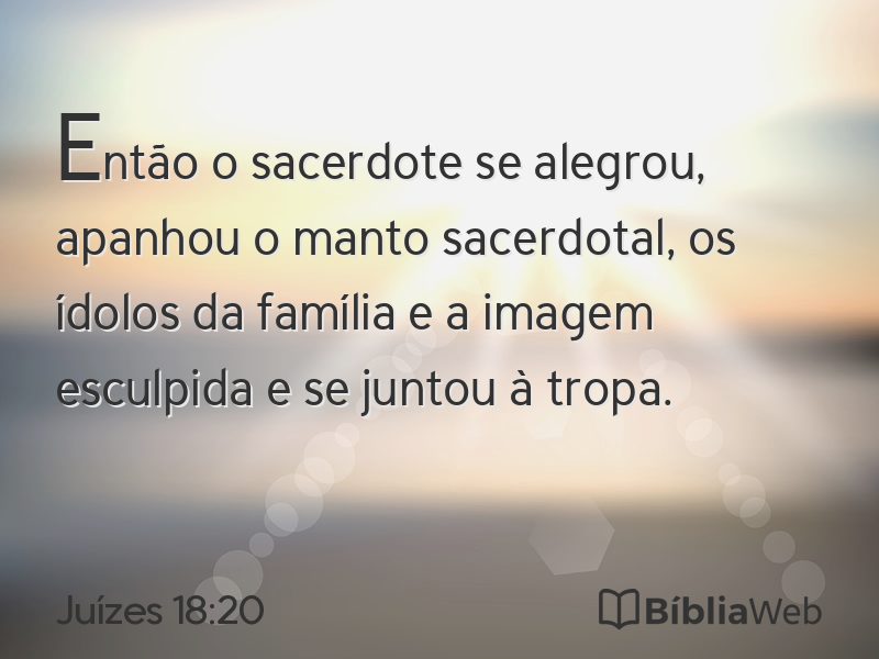 Juízes 18:20 em imagem para compartilhar