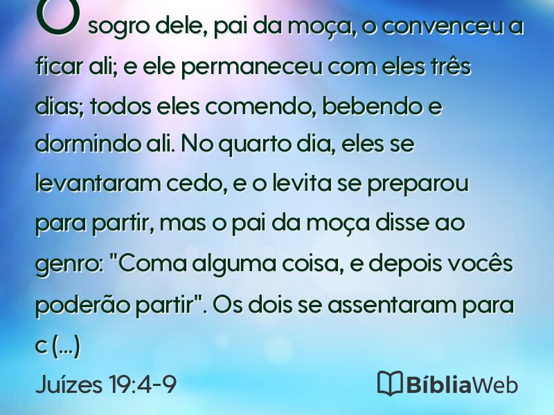Juízes 19:4-9 em imagem para compartilhar