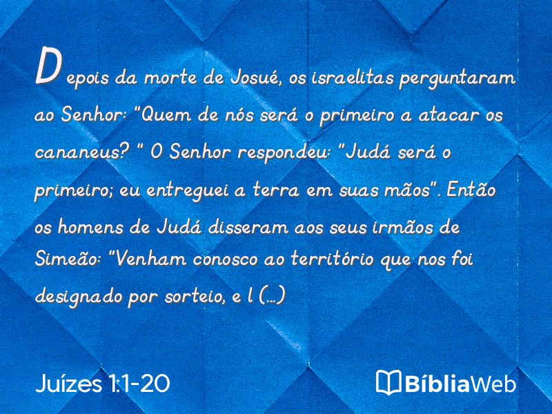 Juízes 1:1-20 em imagem para compartilhar