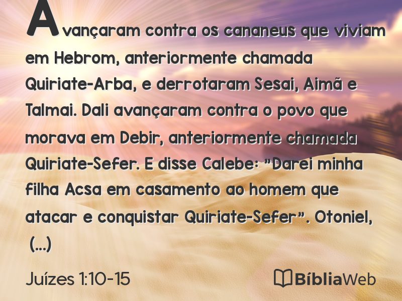 Juízes 1:10-15 em imagem para compartilhar