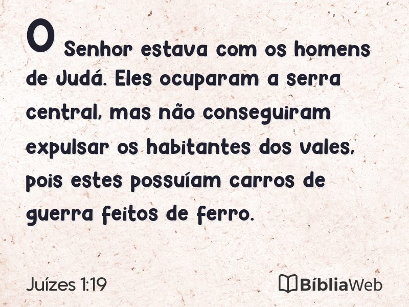 Juízes 1:19 em imagem para compartilhar