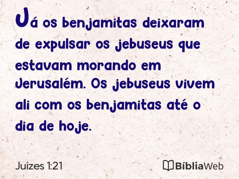 Juízes 1:21 em imagem para compartilhar