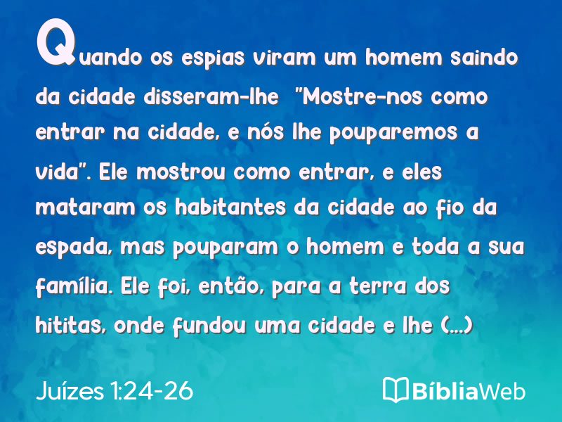 Juízes 1:24-26 em imagem para compartilhar