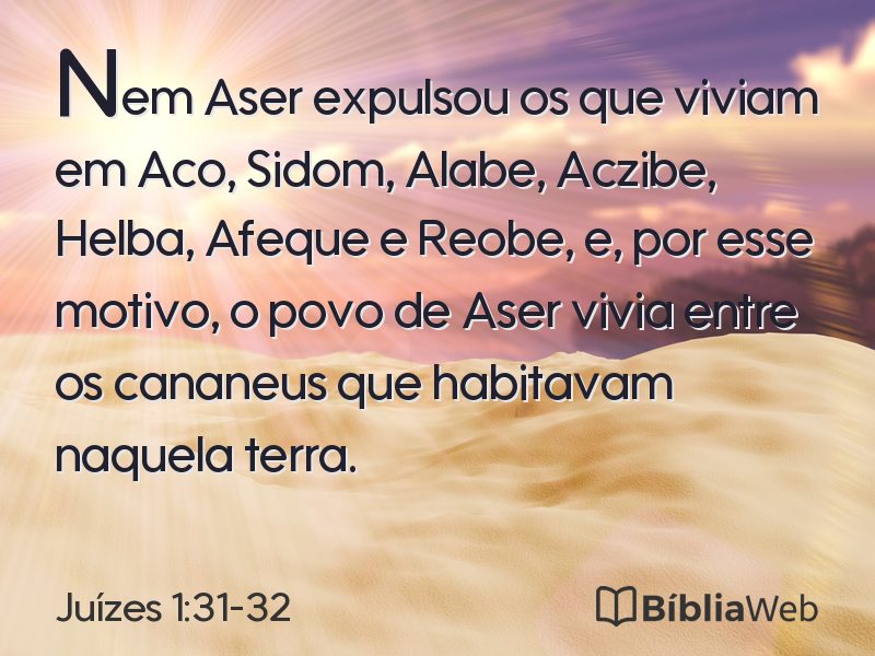 Juízes 1:31-32 em imagem para compartilhar