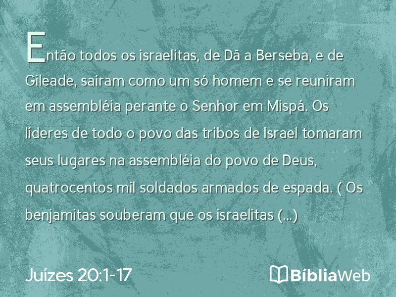Juízes 20:1-17 em imagem para compartilhar