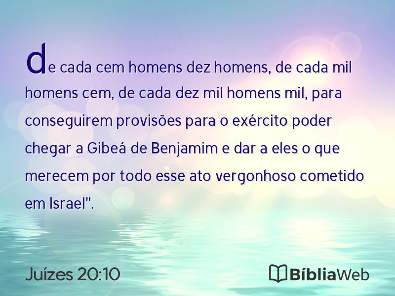 Juízes 20:10 em imagem para compartilhar
