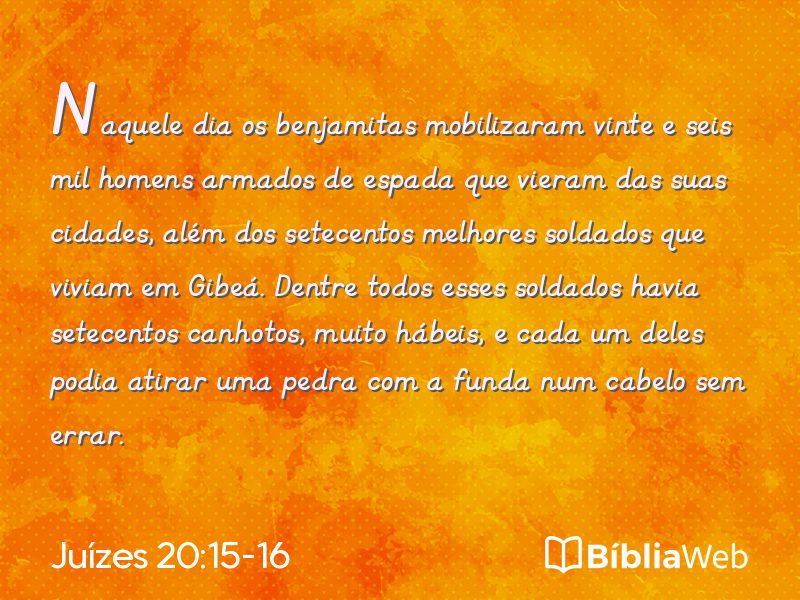 Juízes 20:15-16 em imagem para compartilhar
