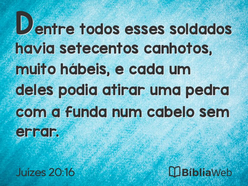 Juízes 20:16 em imagem para compartilhar