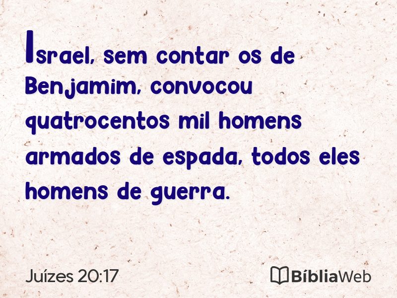 Juízes 20:17 em imagem para compartilhar