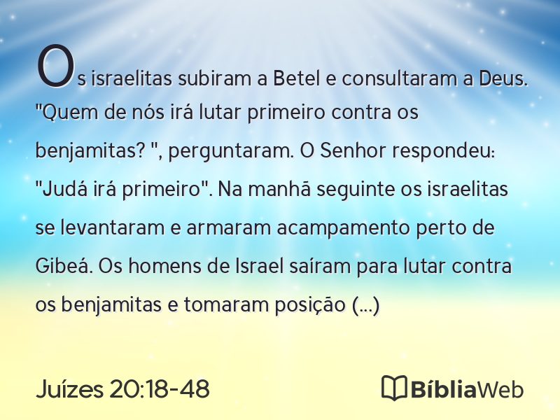 Juízes 20:18-48 em imagem para compartilhar