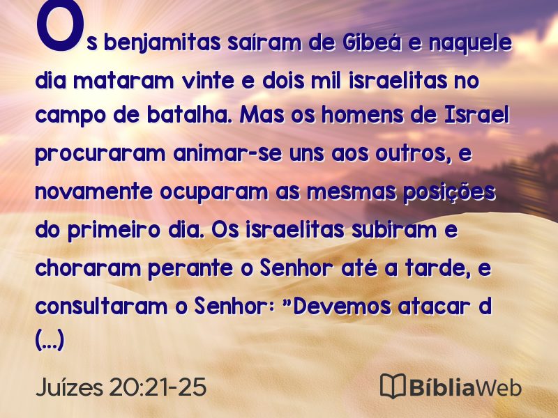 Juízes 20:21-25 em imagem para compartilhar