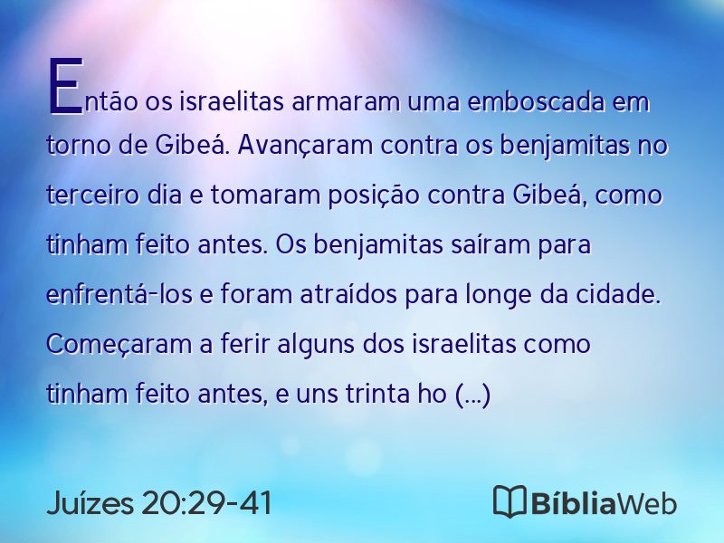 Juízes 20:29-41 em imagem para compartilhar