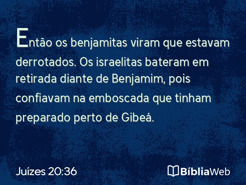 Juízes 20:36 em imagem para compartilhar