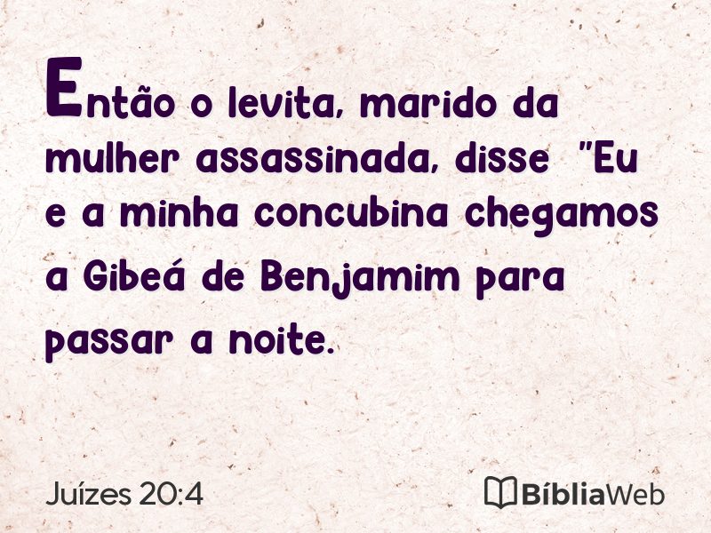 Juízes 20:4 em imagem para compartilhar