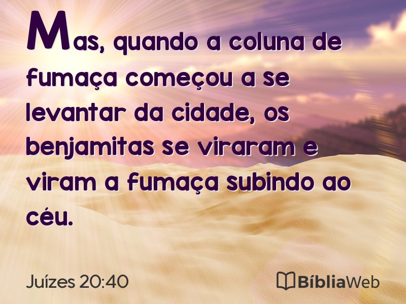 Juízes 20:40 em imagem para compartilhar