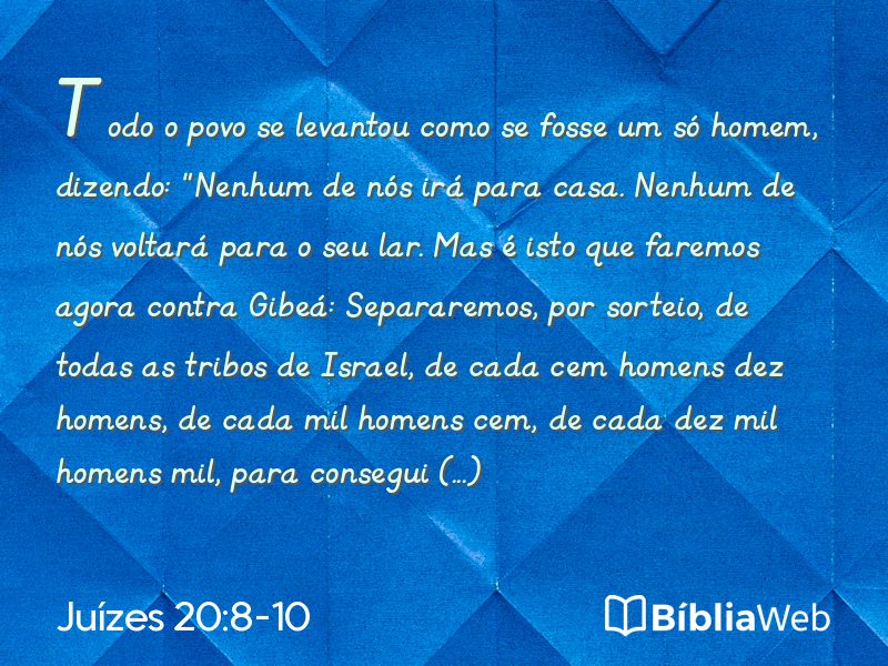 Juízes 20:8-10 em imagem para compartilhar