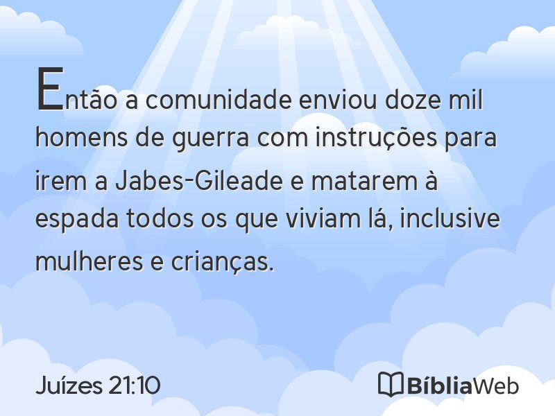 Juízes 21:10 em imagem para compartilhar