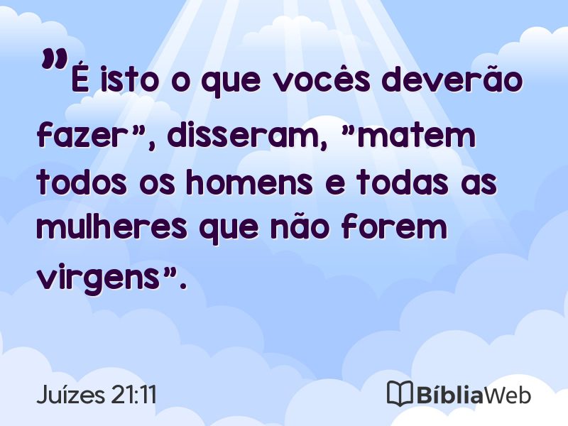 Juízes 21:11 em imagem para compartilhar