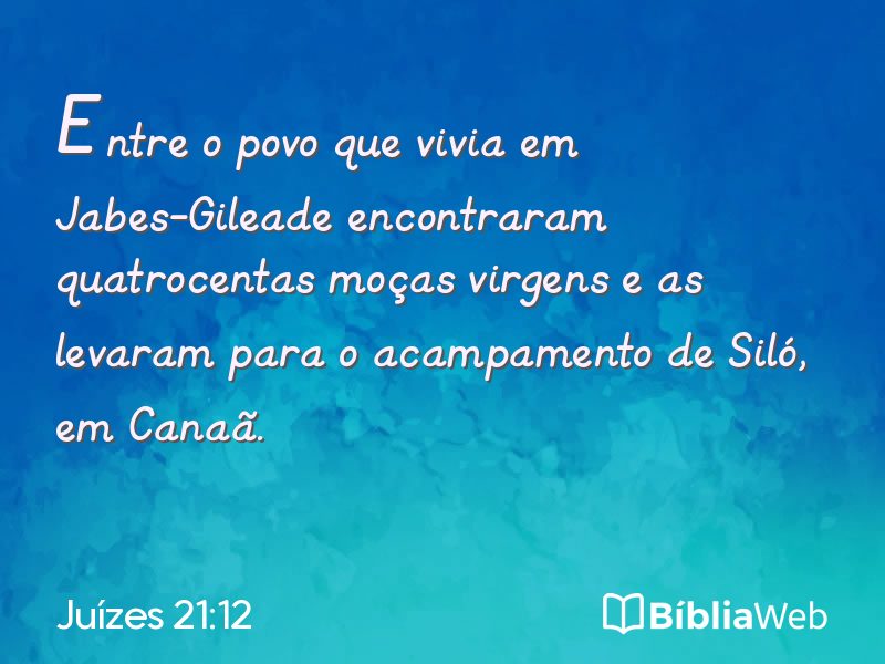 Juízes 21:12 em imagem para compartilhar