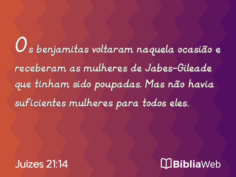 Juízes 21:14 em imagem para compartilhar