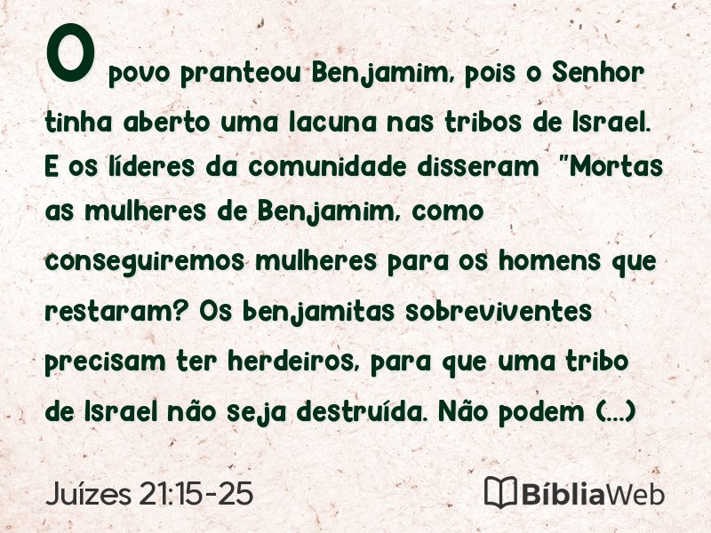 Juízes 21:15-25 em imagem para compartilhar