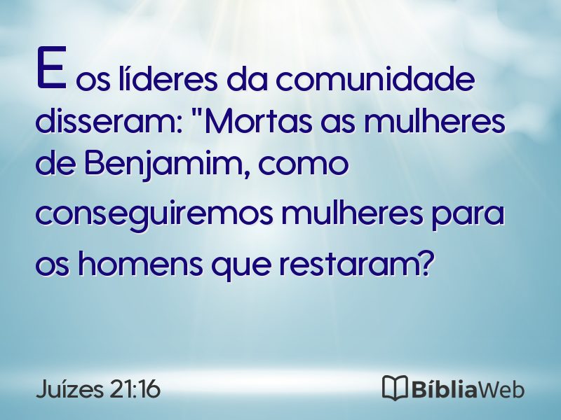 Juízes 21:16 em imagem para compartilhar