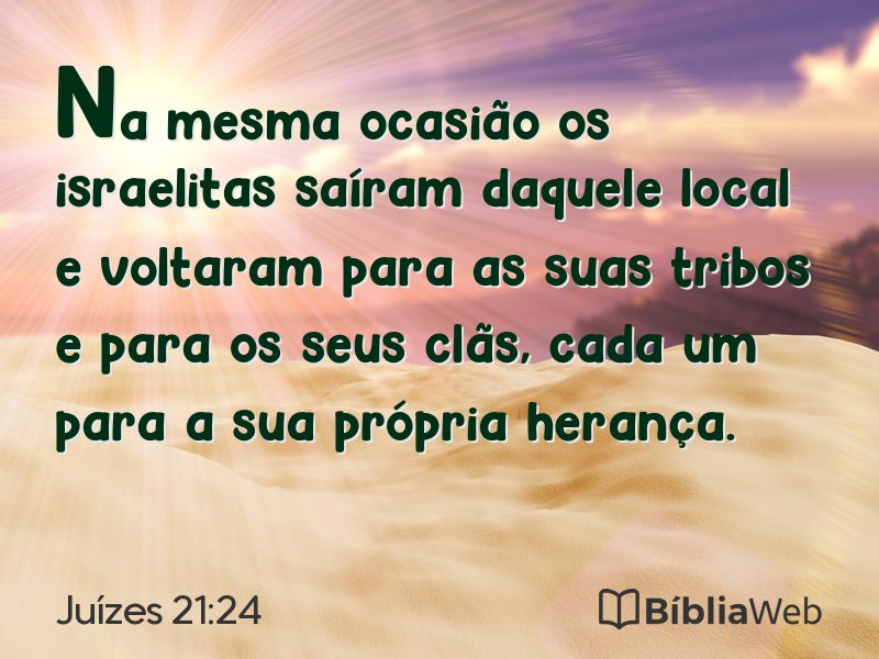 Juízes 21:24 em imagem para compartilhar