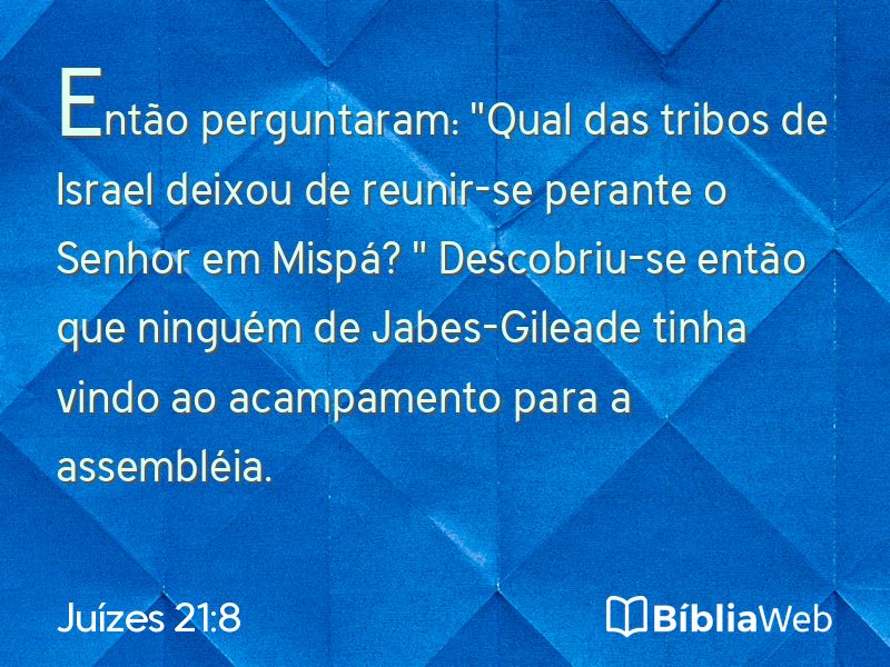 Juízes 21:8 em imagem para compartilhar