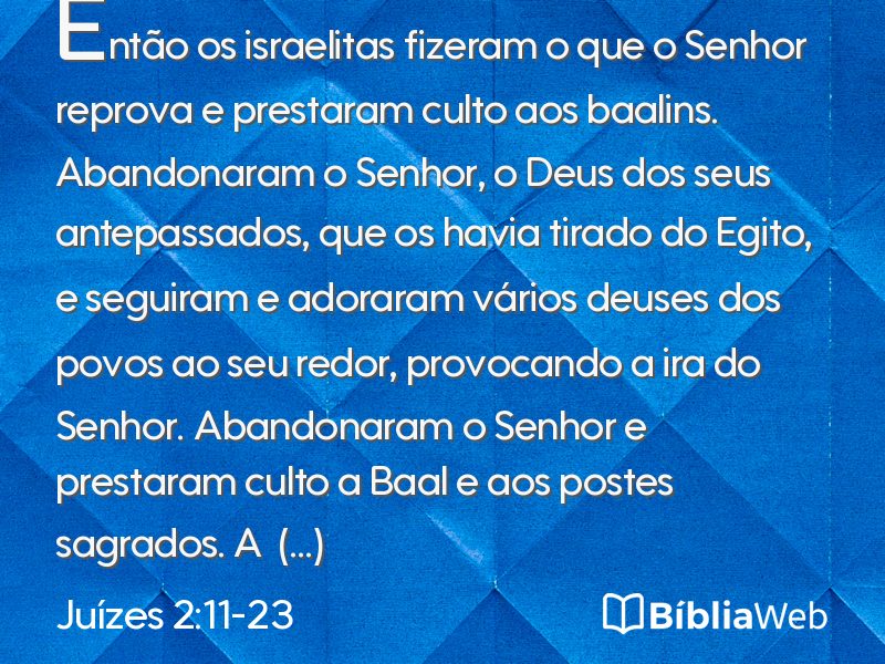 Juízes 2:11-23 em imagem para compartilhar