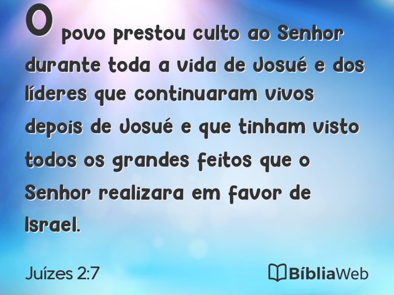 Juízes 2:7 em imagem para compartilhar