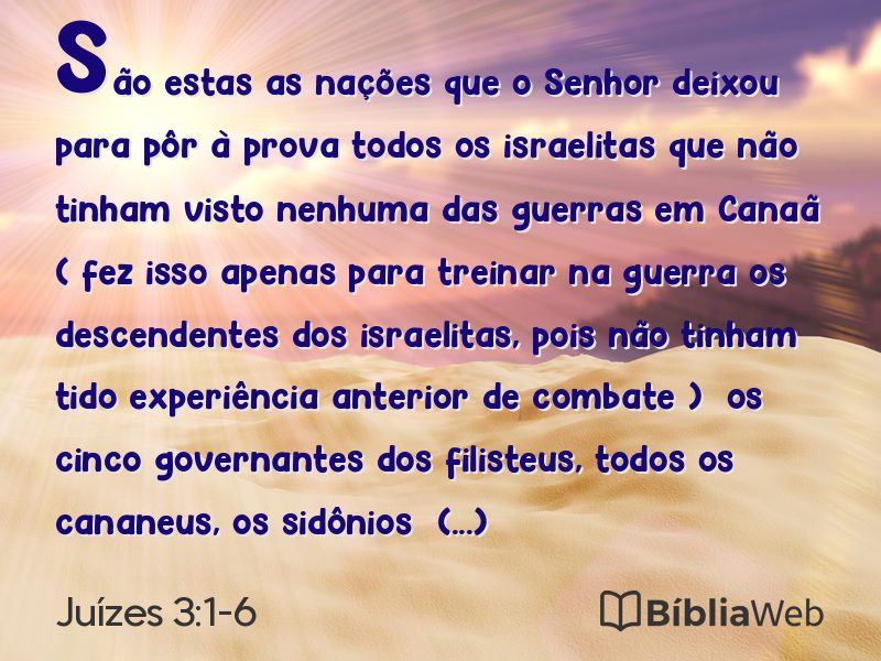Juízes 3:1-6 em imagem para compartilhar