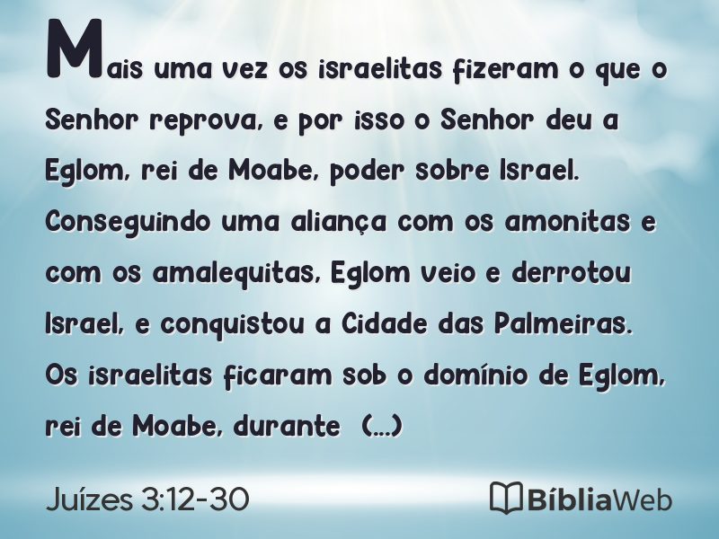 Juízes 3:12-30 em imagem para compartilhar