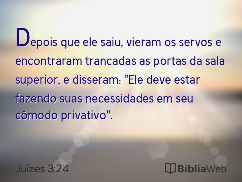 Juízes 3:24 em imagem para compartilhar