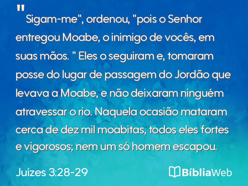 Juízes 3:28-29 em imagem para compartilhar
