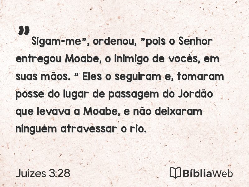 Juízes 3:28 em imagem para compartilhar