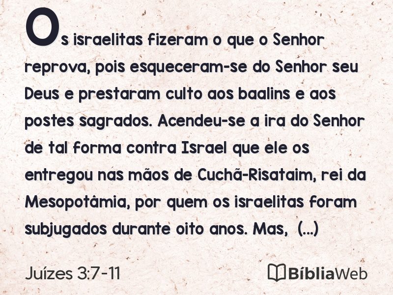 Juízes 3:7-11 em imagem para compartilhar