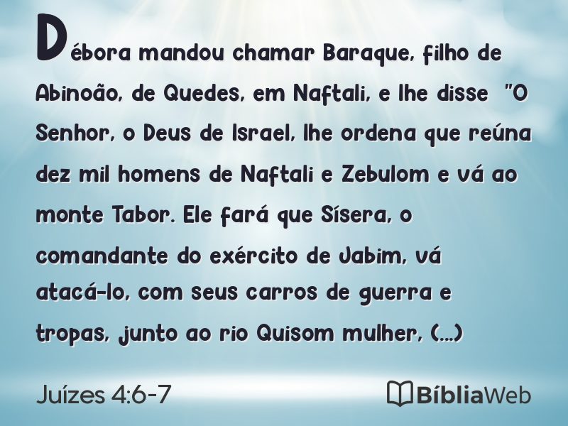 Juízes 4:6-7 em imagem para compartilhar
