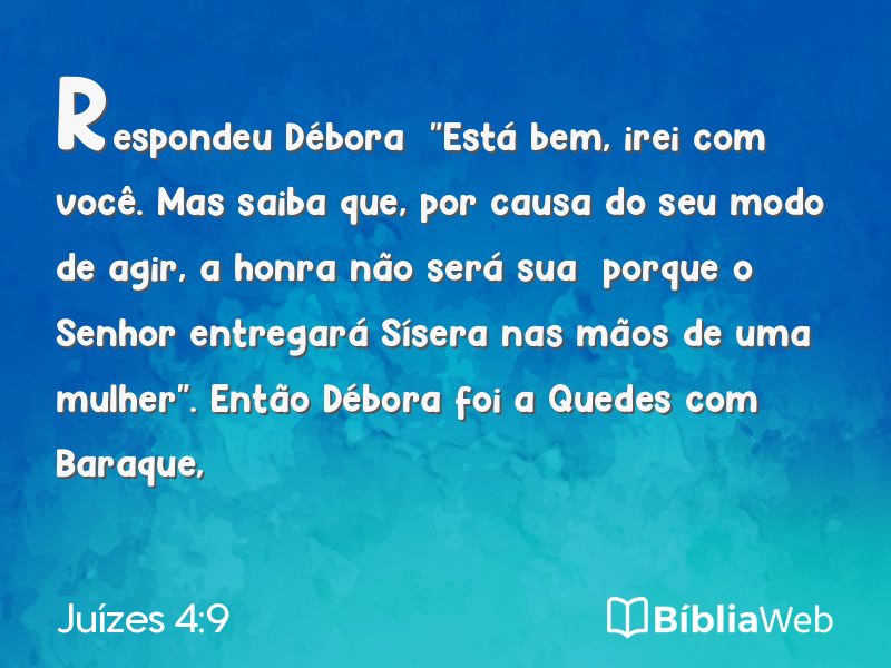 Juízes 4:9 em imagem para compartilhar