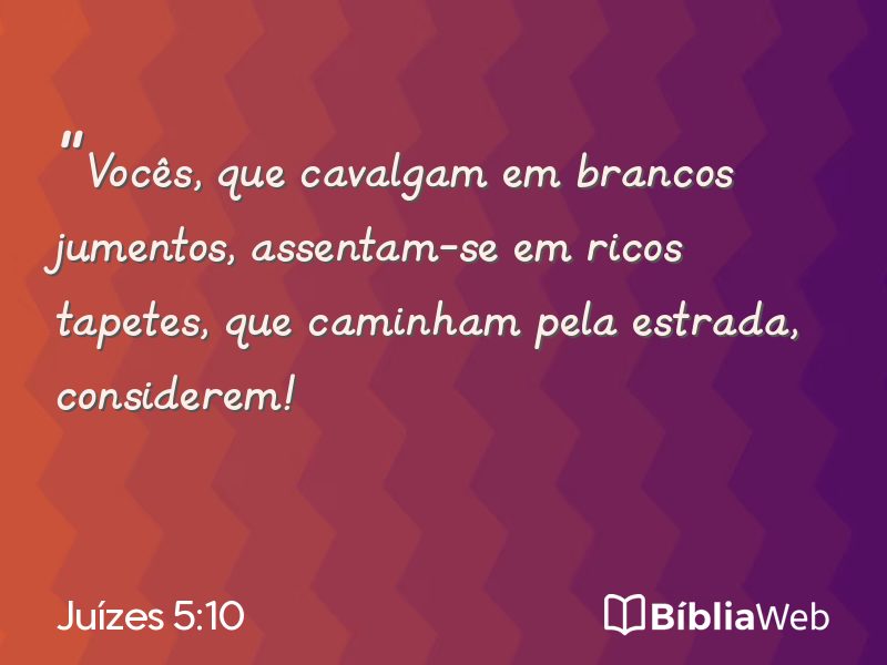 Juízes 5:10 em imagem para compartilhar