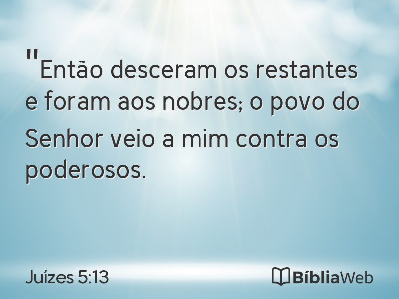 Juízes 5:13 em imagem para compartilhar