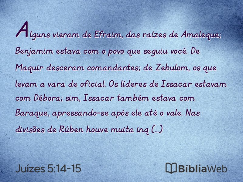 Juízes 5:14-15 em imagem para compartilhar