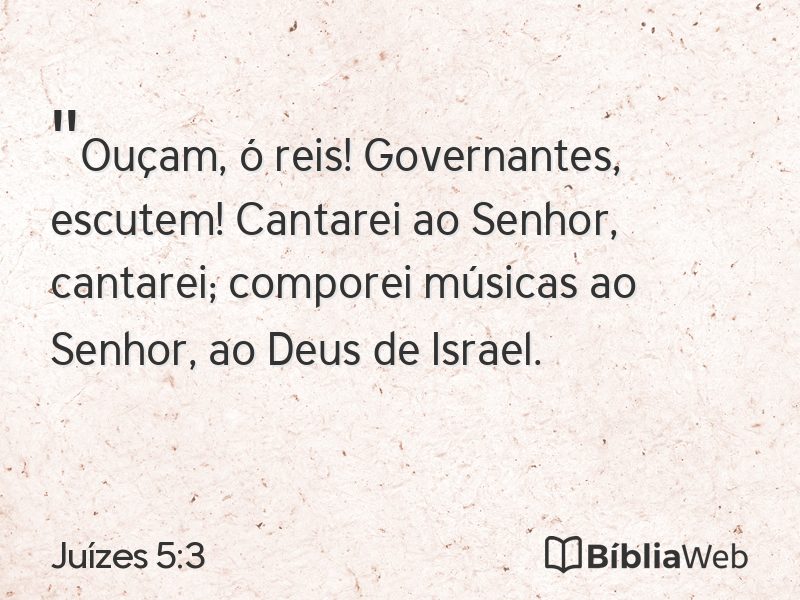 Juízes 5:3 em imagem para compartilhar