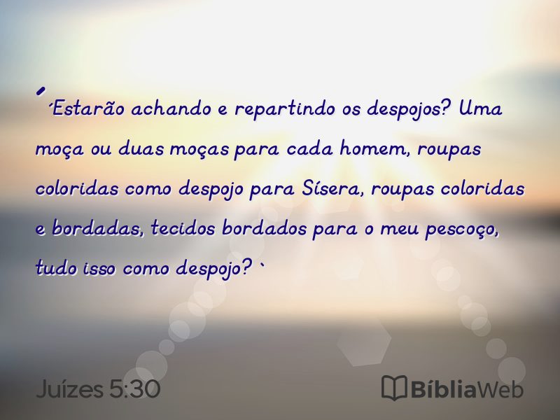 Juízes 5:30 em imagem para compartilhar