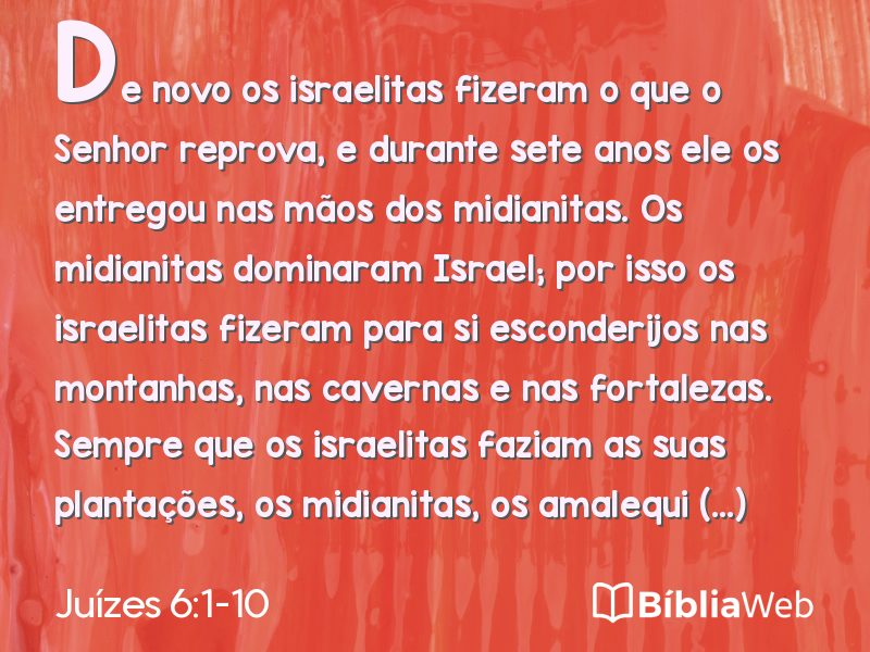 Juízes 6:1-10 em imagem para compartilhar