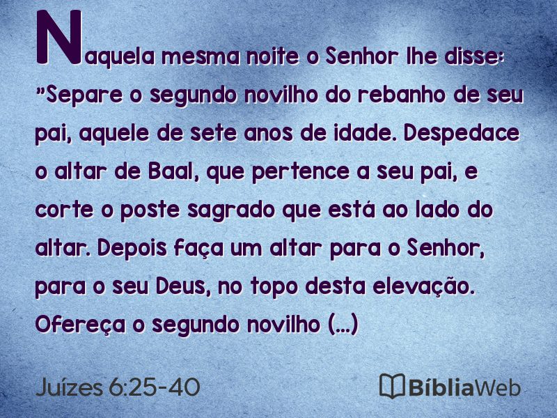 Juízes 6:25-40 em imagem para compartilhar