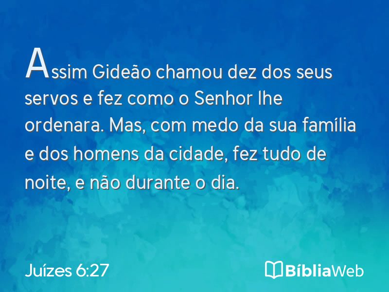 Juízes 6:27 em imagem para compartilhar