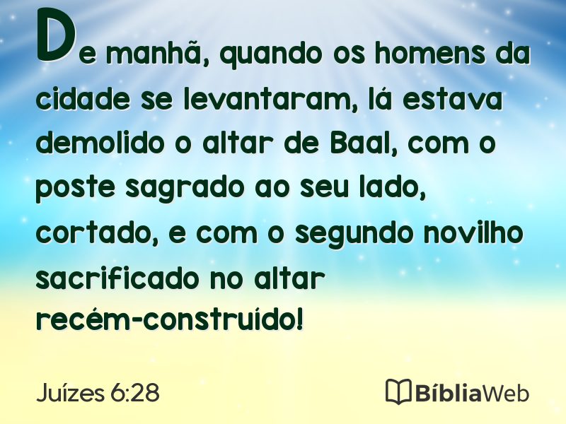 Juízes 6:28 em imagem para compartilhar