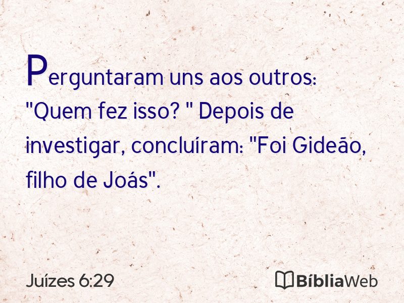 Juízes 6:29 em imagem para compartilhar