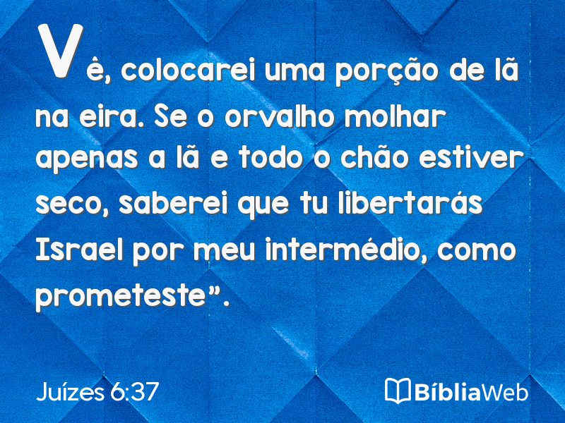 Juízes 6:37 em imagem para compartilhar