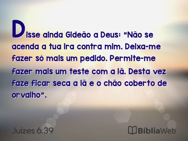 Juízes 6:39 em imagem para compartilhar
